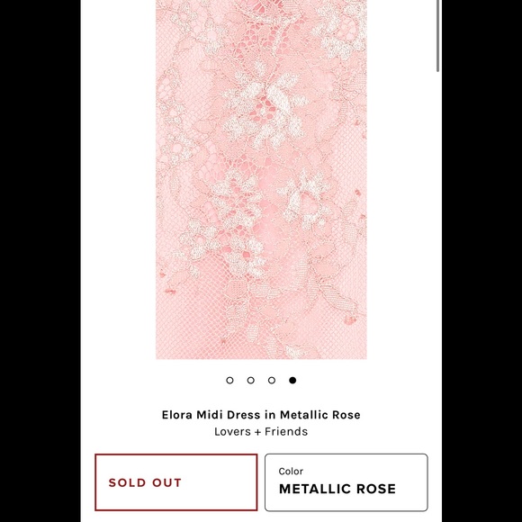 Lovers + Friends Elora Midi Dress in Metallic Rose - Picture 3 of 16